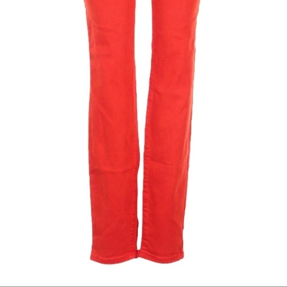 Blank NYC Bright Red Classic Low Rise Spray On Skinny Jeans Size 25 - Picture 9 of 13